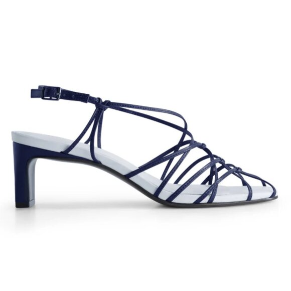 NEW BERNARDO Made In Brazil Leather Catrina Strappy Heels  in MIDNIGHT 925 6m3 - Picture 2 of 8